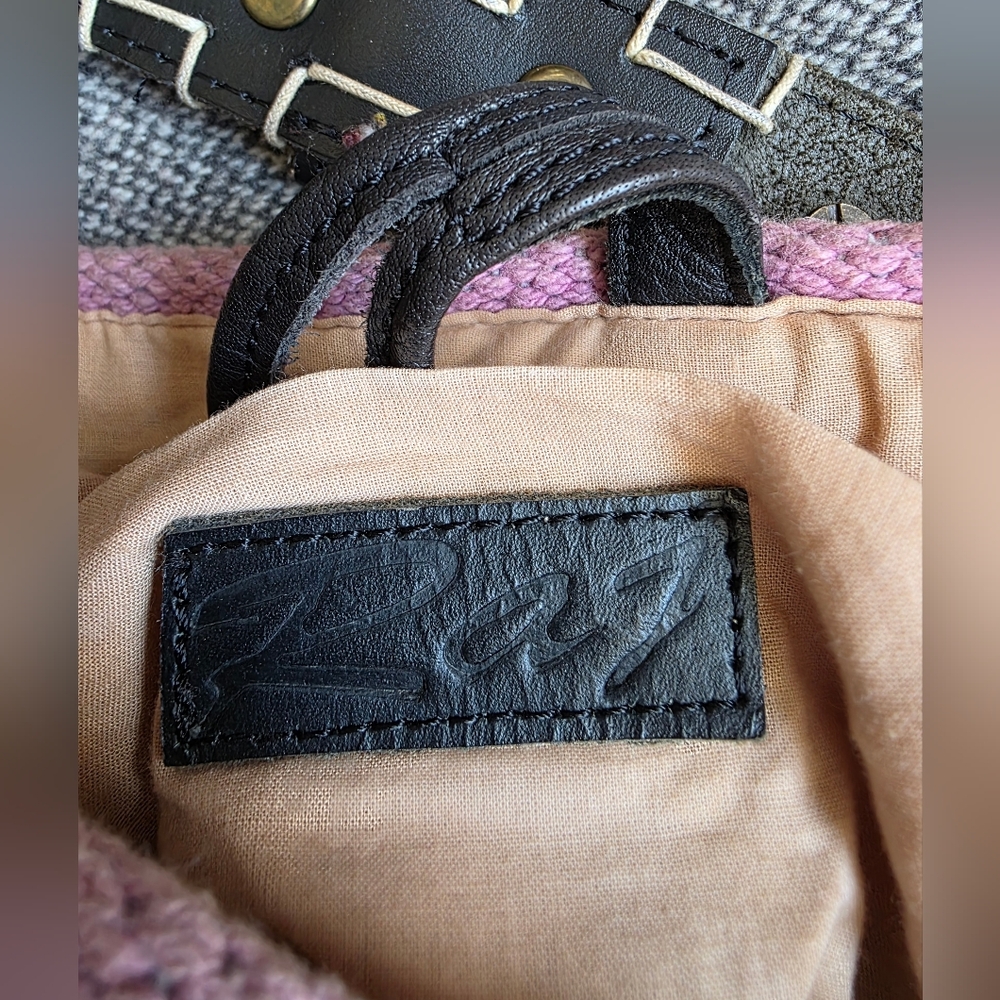 Raj Southwest Print Woven Cotton and Leather Crossbody Bag - Picture 4 of 5